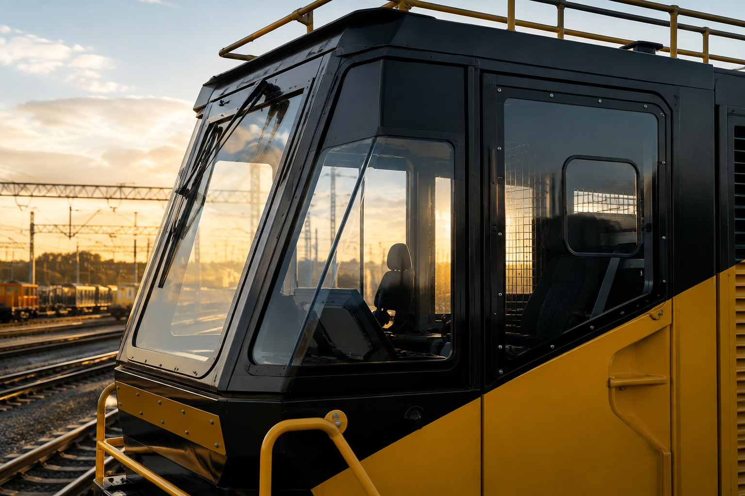 Trem e linha ferroviária