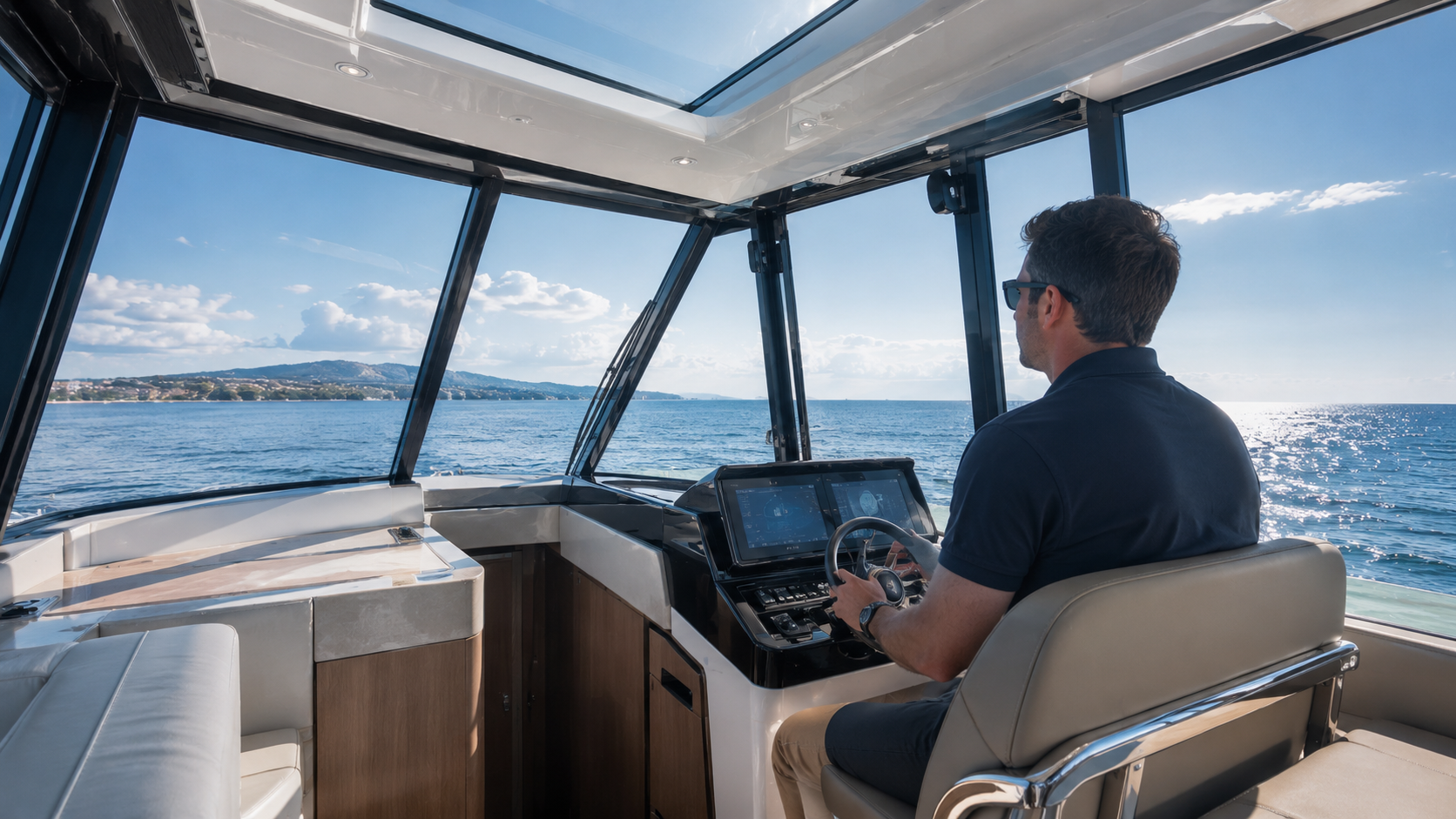 Vidros para cabines de comando de embarcações