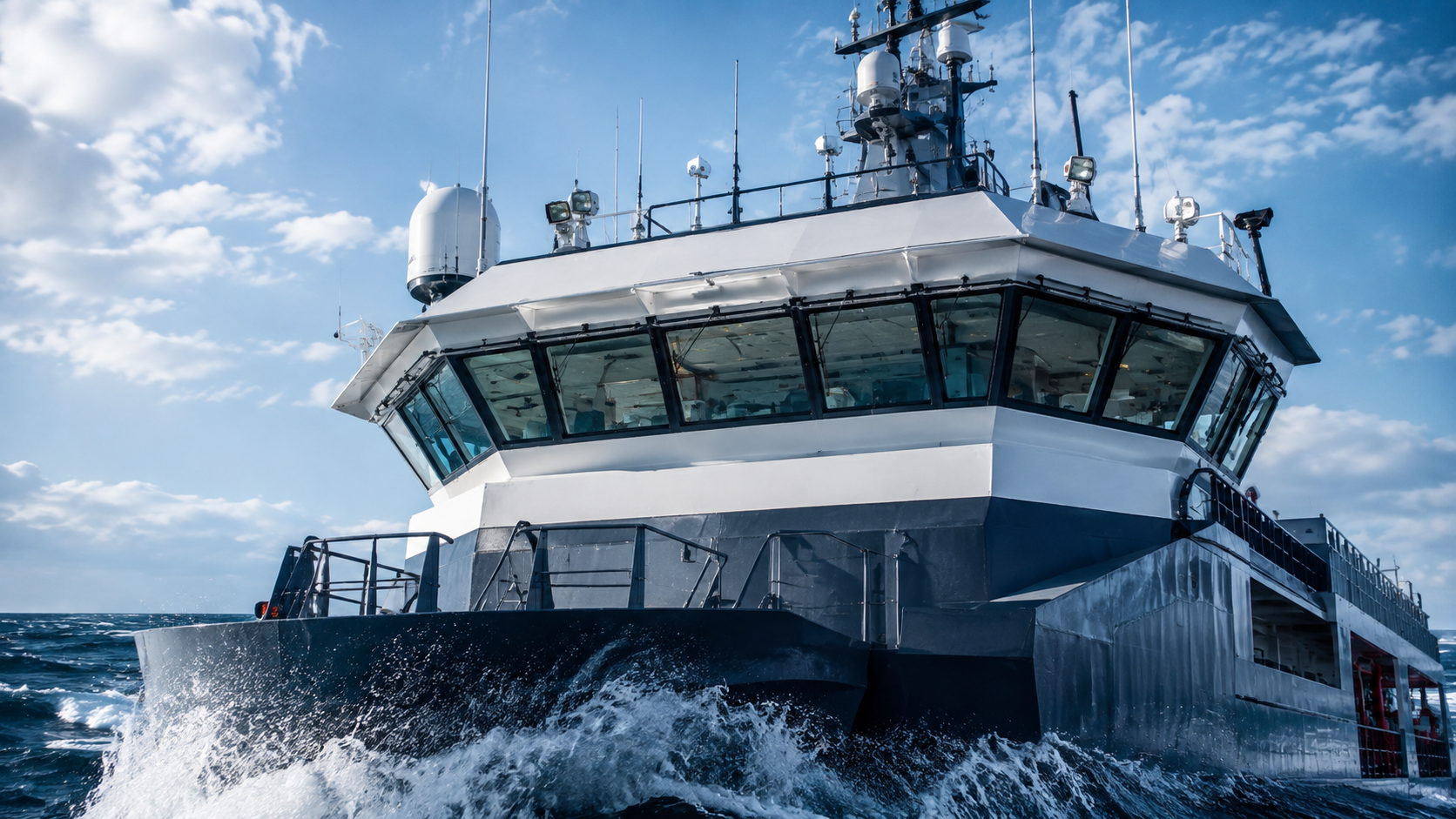 Vidros especiais para navios de grande porte